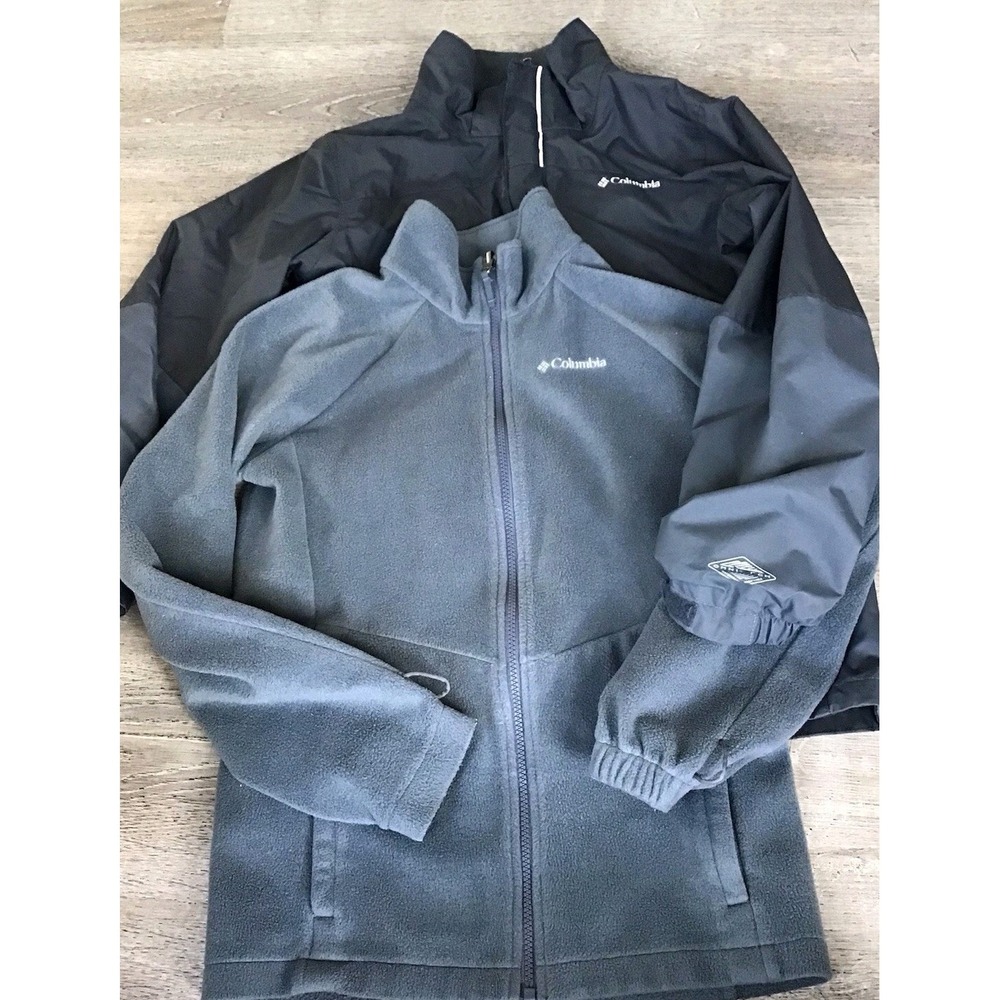 Columbia Youth Omni Tech Boys Size L Large 3 In 1 Jacket Gray Coat